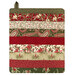 The completed Dry Ideas drying mat, colored in red, green, cream, and gold metallic fabrics from the Poinsettias at Christmas collection by Jennifer Bosworth for Riley Blake Designs, isolated on a white background. 