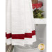 A close up on the fabric stripe through the bottom of the towel.