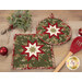 A closer look at the two Folded Star Hot Pads, demonstrating fabric color and print details.