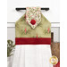 A close up on the top section of the towel, showing details on the bell fabric as well as the fabric button.