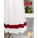 A close up on the fabric stripe through the bottom of the towel.