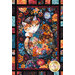 A closer look at the panel, showing details on the colorful kitty as well as top quilting details.
