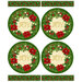 Canvas panel with a placemat design decorated with holly and the word "JOY", and other festive Christmas motifs.