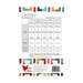 The back side of the pattern showing required materials and various sizing options.