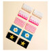 The 10 individual zipper tabs on a pink background to show scale and detail.