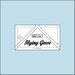 The 2" x 4" Flying Geese Square Up Ruler isolated on a blue background. 