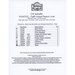Back of pattern with a table showing color names and their corresponding DMC alternatives for embroidery threads.