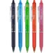 An assortment of frixion clicker pens isolated on a white background. 