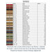Page inside of booklet with a table showing color names and their corresponding DMC alternatives for embroidery threads.