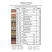 Page inside of booklet with a table showing color names and their corresponding DMC alternatives for embroidery threads.
