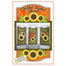 Front cover of the pattern showing the completed sunflower themed projects in warm fall colors.