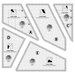 Digital mockup of the five Creative Grids crazier eights templates included in the set, isolated against a white background