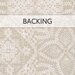 A cream swatch of fabric featuring an overlay of white crocheted lace. a transparent banner at the top reads "Backing." 