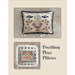 Images of the finished large and small Dwelling Place pillows in wood grain backdrops isolated on a light tan background.