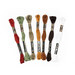 7 skeins of embroidery floss isolated on a white background. 