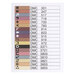 color chart featuring DMC floss requirements and stitch symbols