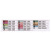 color chart featuring DMC floss requirements and stitch symbols