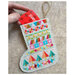 Finished stocking cross stitch ornament with a gift card inside