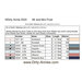 Back of the pattern with a table listing floss specifications and requirements.