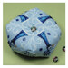 The bottom of the completed peackock biscornu. 