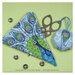 The front of the completed peacock scissor case
