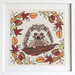 A framed finish of the Woodland Hedgehog project. 