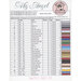 Back of the pattern with a table listing floss specifications and requirements.