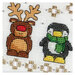 A close up of the reindeer and penguin. 