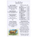 The back of the pattern listing the stitch count, floss needed, and pattern information.