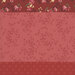 Red fabric with a distinctive striped design with 8 unique coordinating patterns, including florals, dots, leaves, and other classic motifs.