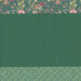 Green fabric with a distinctive striped design with 8 unique coordinating patterns, including florals, calico, leaves, and other classic motifs.