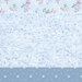 Blue fabric with a distinctive striped design with 8 unique coordinating patterns, including florals, stripes, polka dots, and other classic motifs.