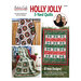 Front cover of the Holly Jolly 5-Yard Christmas Quilts featuring different finished designs of large quilts in different home-style scenes.