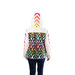 Finished back view of the Attachable Hood pattern on the Bella Quilt Coat being worn.