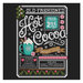 A digital mock up of the hot coco bar pattern with coordinating décor and a stitch count in the bottom right corner. 