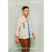 Front cover of the Ilford Jacket pattern featuring a model wearing a linen color way fabric of the regular length jacket.