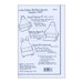 Back of the Little Sister & Brother Aprons pattern with required fabric amount, optional ribbon yardage for ties, and a small diagram of the aprons with sizing options..