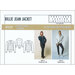 Front of the Billie Jean Jacket pattern with models wearing two different jacket styles next to jacket diagrams.