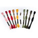 10 skeins of embroidery floss, isolated on a white background. 