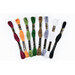 8 skeins of embroidery floss, isolated on a white background. 