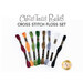 8 skeins of embroidery floss, isolated on a white background. 