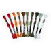 10 skeins of embroidery floss, isolated on a white background. 