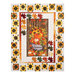 The finished A Bucket Full of Sunshine quilt with florals surrounding leaves, sunflowers, and pumpkins in a bucket.