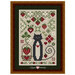 Framed digital image of the pattern featuring a black cat surrounded by strawberries and florals