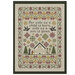 A digital image of the pattern featuring the nativity scene surrounded by florals and the phrase "For unto us a child is born, unto us a son is given."