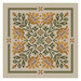 A digital image of the pattern featuring a folk-art styled sunflowers with green stems and a decorative border.