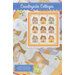 Patterned quilt with cottage motifs and “Countryside Cottages” cover design.