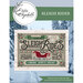 A digital mockup of the sleigh rides pattern with coordinating décor and a stitch count in the bottom right corner. 