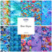 Collage of oceanic themed fabrics from the Blue Abyss collection by Blank Quilting.
