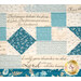 A close up on the quilt, showing details on the panel strips and fabric prints.